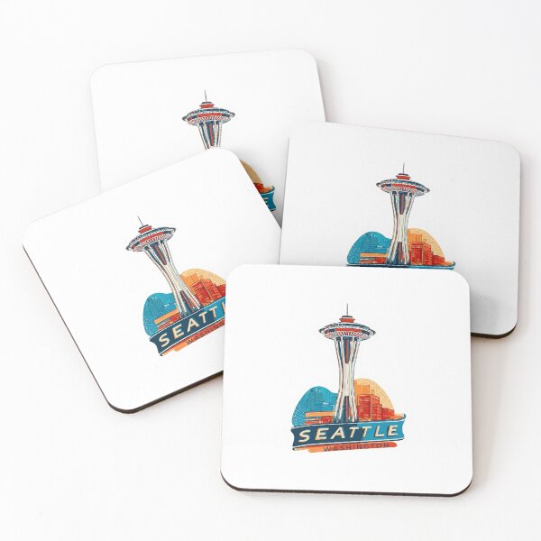 Item preview, Seattle Space Needle Washington Retro Mid-Century Modern Travel Sticker designed and sold by Blurbean.