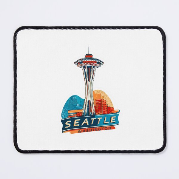 Item preview, Seattle Space Needle Washington Retro Mid-Century Modern Travel Sticker designed and sold by Blurbean.