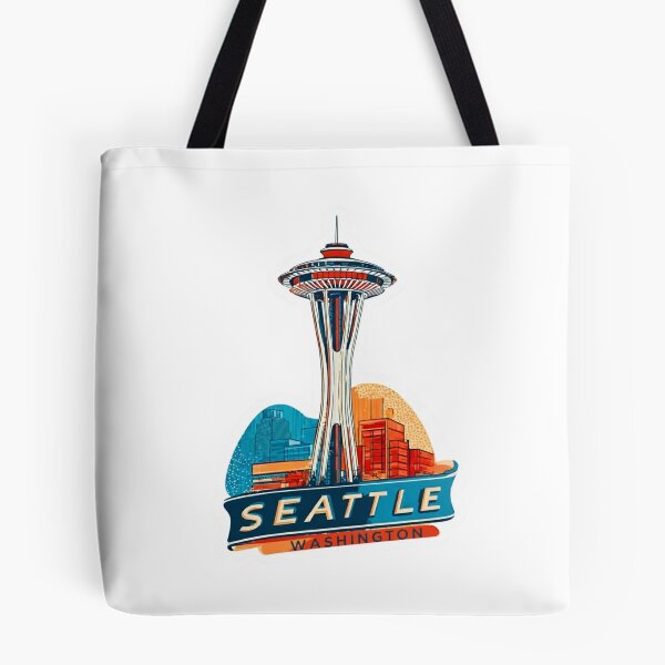Item preview, Seattle Space Needle Washington Retro Mid-Century Modern Travel Sticker designed and sold by Blurbean.