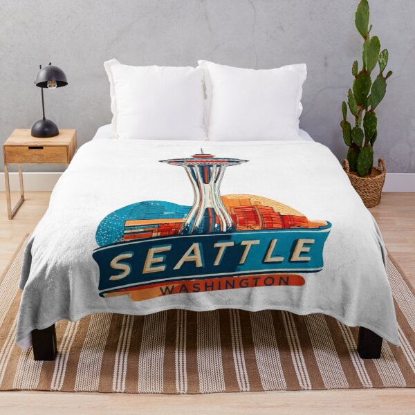 Item preview, Seattle Space Needle Washington Retro Mid-Century Modern Travel Sticker designed and sold by Blurbean.