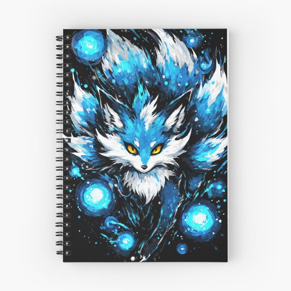Item preview, Fierce Blue Kitsune Guardian with Spirit Orbs designed and sold by Piotrek0001.