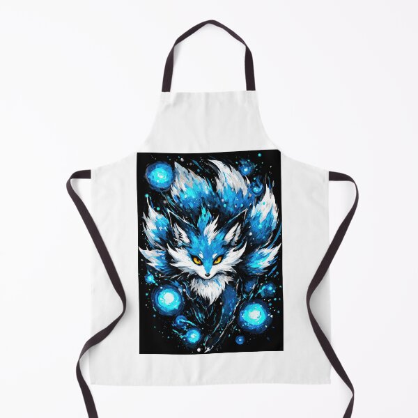 Item preview, Fierce Blue Kitsune Guardian with Spirit Orbs designed and sold by Piotrek0001.