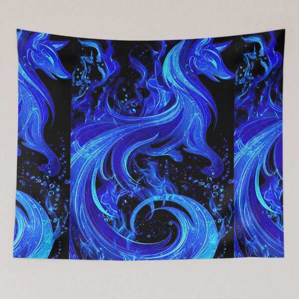 Item preview, Elegant Cyan Fox Silhouette in Blue Flame designed and sold by Piotrek0001.