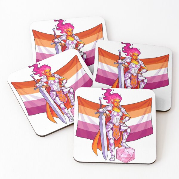 Item preview, Lesbian Pride: Genasi Fighter Dice Diva designed and sold by SkinnyFlatWhite.