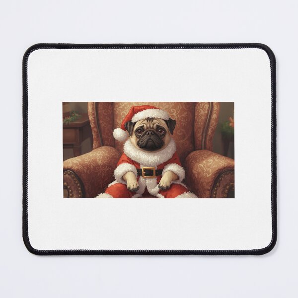 Artikelvorschau, „Weihnachtsshirt mit Mops-Weihnachtsmann – Niedliches Hunde-Design für die Feiertage“ entworfen und verkauft von PugsRus.