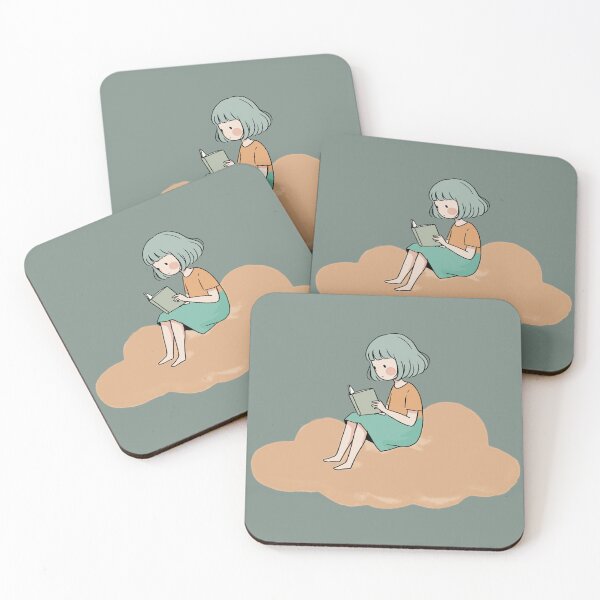 Item preview, Girl reading a book on a cloud designed and sold by snoWorkshop.
