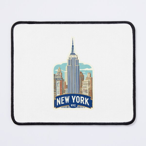 Item preview, Empire State Building New York City Manhattan Skyline Vintage Travel Poster designed and sold by Blurbean.