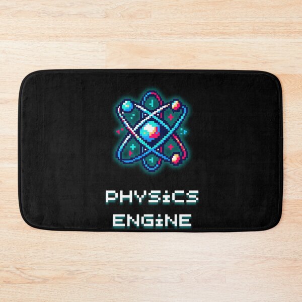 Item preview, Physics Engine - Neon Blue Atom Symbol Pixel Art designed and sold by JonyDG.