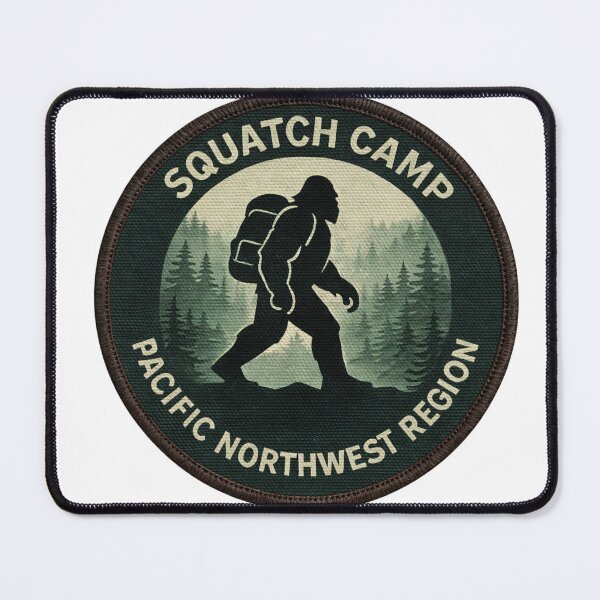 Item preview, Pacific Northwest Bigfoot Patch – Sasquatch Cryptid Outdoor Emblem by Squatch Camp designed and sold by Squatch-Camp.