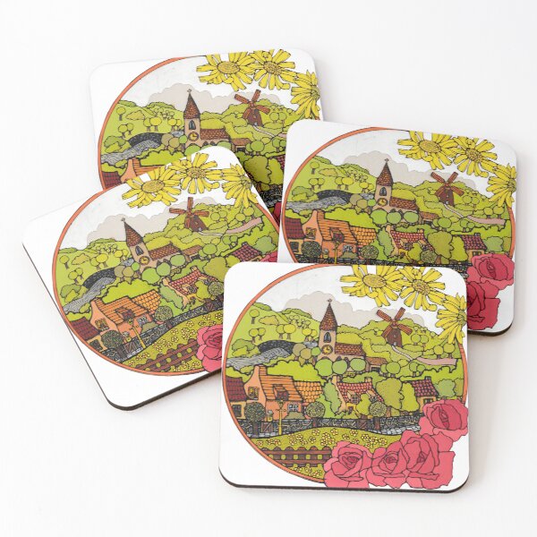 Item preview, Trees, Houses, and Flowers children's illustration designed and sold by Voyager Designs.