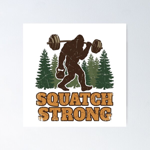 Item preview, Squatch Strong Funny Sasquatch Lifting Retro Vintage Graphic for Gym Lover designed and sold by chattsuede.