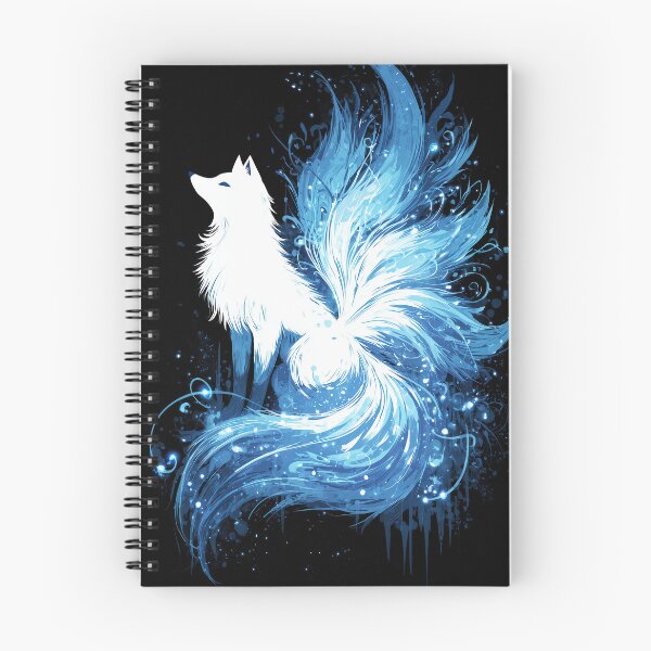 Item preview, Running White Spirit Fox on Black Background designed and sold by Piotrek0001.