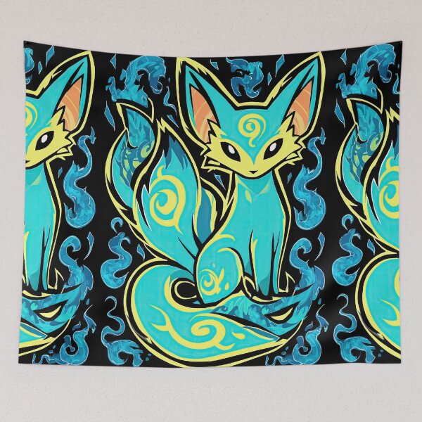 Item preview, Vibrant Lime and Blue Fantasy Fox designed and sold by Piotrek0001.