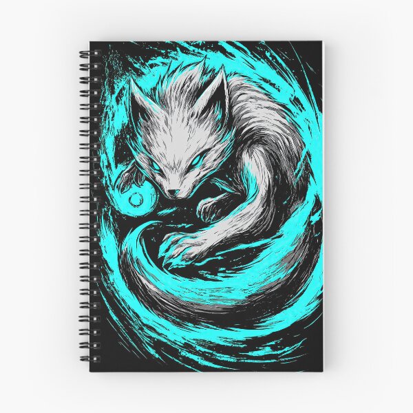 Item preview, Curled Blue Fox Resting in Magic Swirls designed and sold by Piotrek0001.