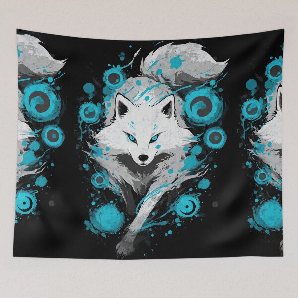 Item preview, Ghostly Pale Kitsune with Blue Aura designed and sold by Piotrek0001.