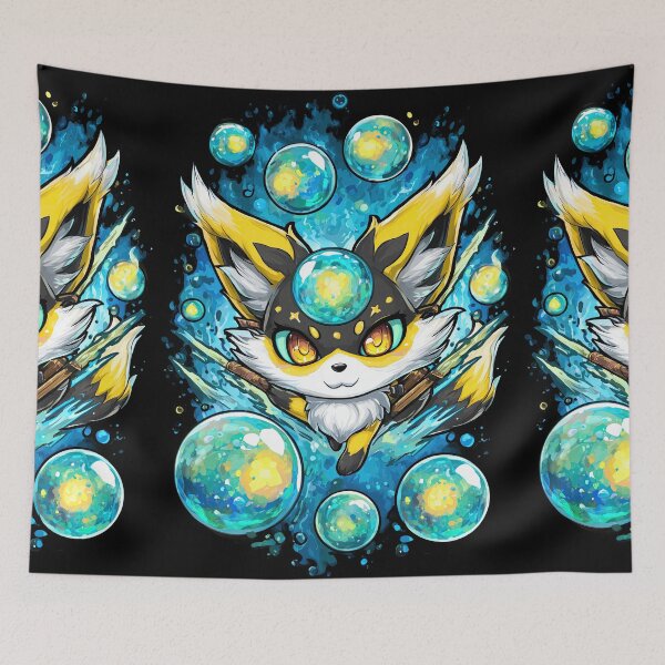 Item preview, Bright Eyed Yellow Spirit Fox with Bubbles designed and sold by Piotrek0001.