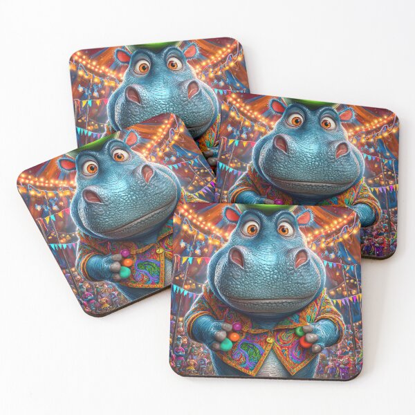 Item preview, Colorful Hippo in a Festive Circus Setting designed and sold by Artessie.