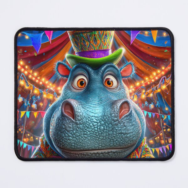 Item preview, Colorful Hippo in a Festive Circus Setting designed and sold by Artessie.