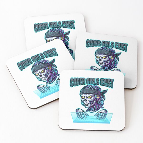 Item preview, Coder Girls Exist Cyberpunk Skull Digital Illustration for Tech Lover designed and sold by chattsuede.