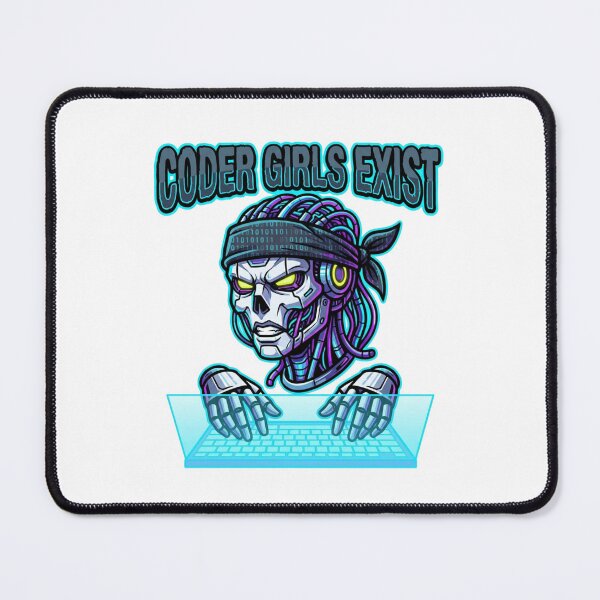 Item preview, Coder Girls Exist Cyberpunk Skull Digital Illustration for Tech Lover designed and sold by chattsuede.