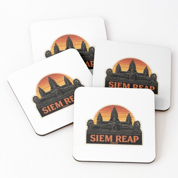 Item preview, Angkor Wat Siem Reap Cambodia Sunset Khmer Temple Vintage Travel Sticker designed and sold by Blurbean.