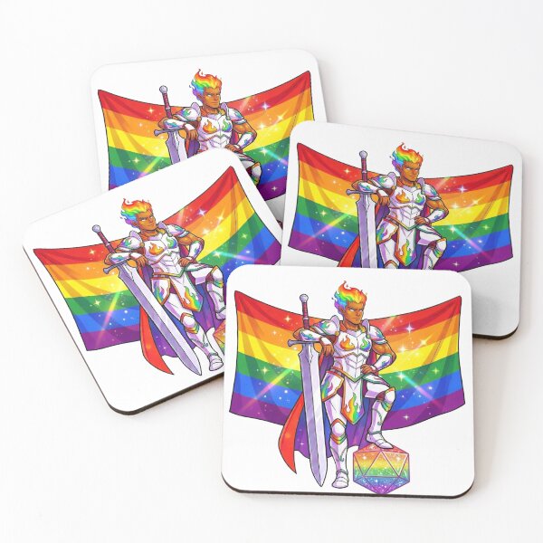 Item preview, Rainbow Pride Paladin: Fantasy Warrior & D20 designed and sold by SkinnyFlatWhite.