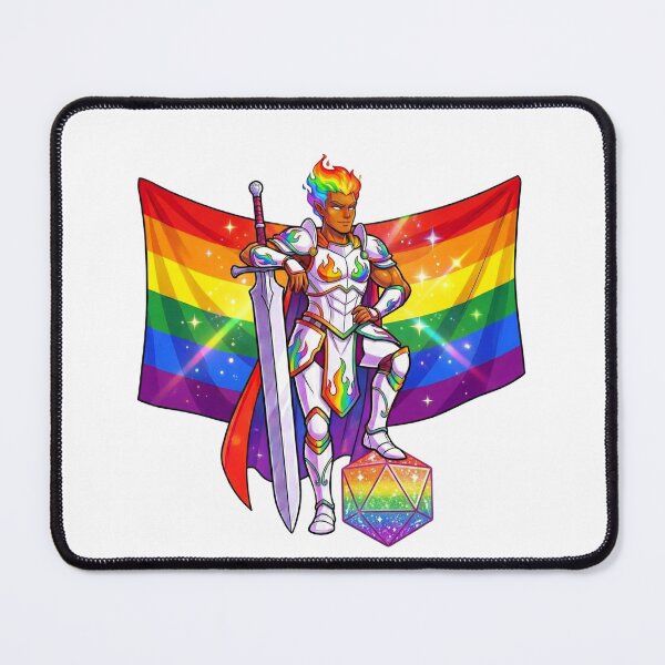 Item preview, Rainbow Pride Paladin: Fantasy Warrior & D20 designed and sold by SkinnyFlatWhite.