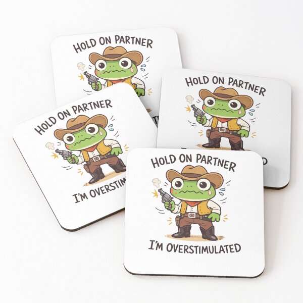 Item preview, Overstimulated Cowboy Frog Funny Meme designed and sold by IdealDo.