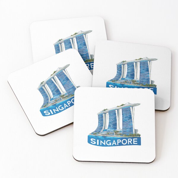 Item preview, Marina Bay Sands Singapore Infinity Pool Skyscraper Modern Architecture Sticker designed and sold by Blurbean.