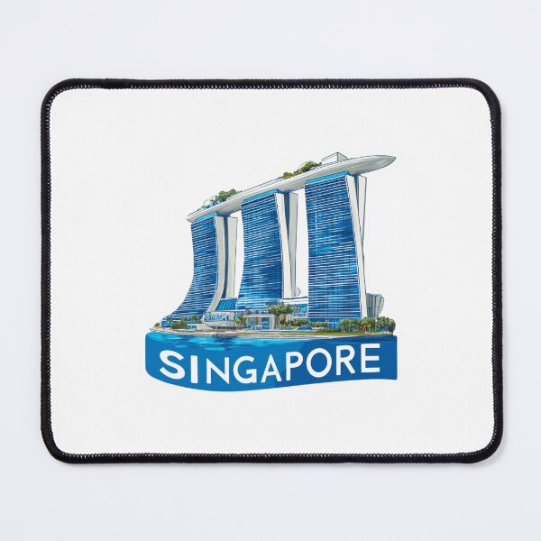 Item preview, Marina Bay Sands Singapore Infinity Pool Skyscraper Modern Architecture Sticker designed and sold by Blurbean.
