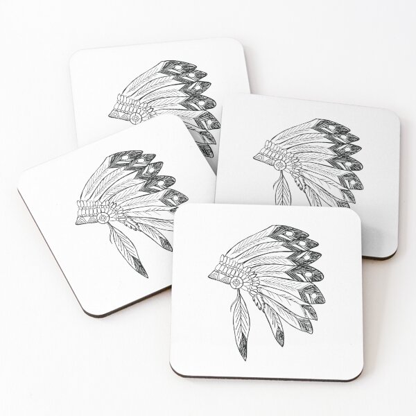 Item preview, Native American Headdress Line Art designed and sold by capricedefille.