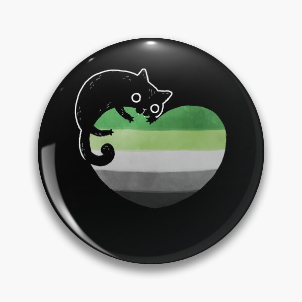 Item preview, Aromantic Black Cat Heart LGBT Pride Flag designed and sold by Clara Hollins.