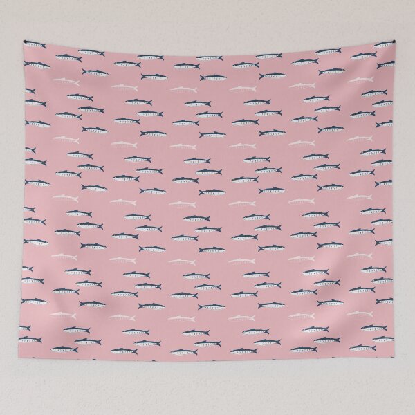 Item preview, Sardine Swim on Blush Pink designed and sold by emilee.faye.
