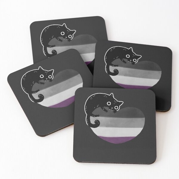 Item preview, Asexual Black Cat Heart LGBT Pride Flag designed and sold by Clara Hollins.