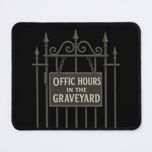 Item preview, Office Hours in the Graveyard – Gothic Humor Cemetery Sign Art designed and sold by Mouraludia.