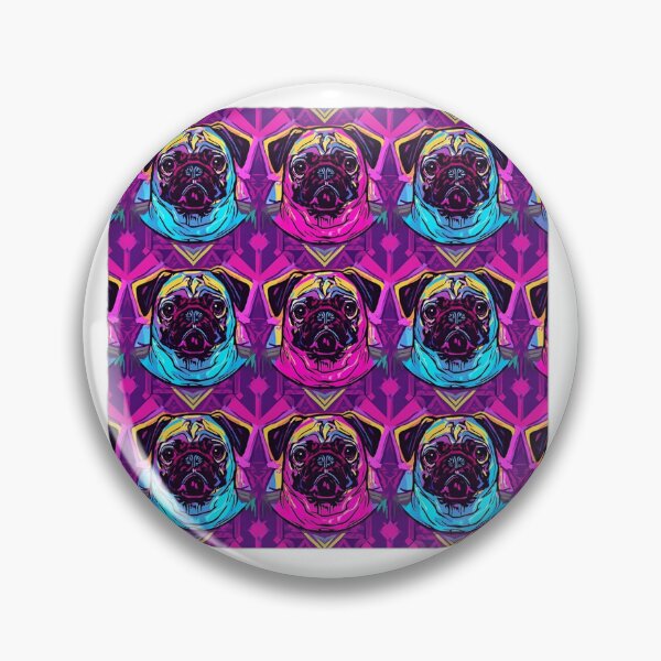 Item preview, “Psychedelic Pug Sticker – Trippy Dog Face Pattern” designed and sold by PugsRus.