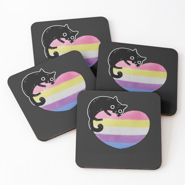 Item preview, Bigender Black Cat Heart LGBT Pride Flag designed and sold by Clara Hollins.