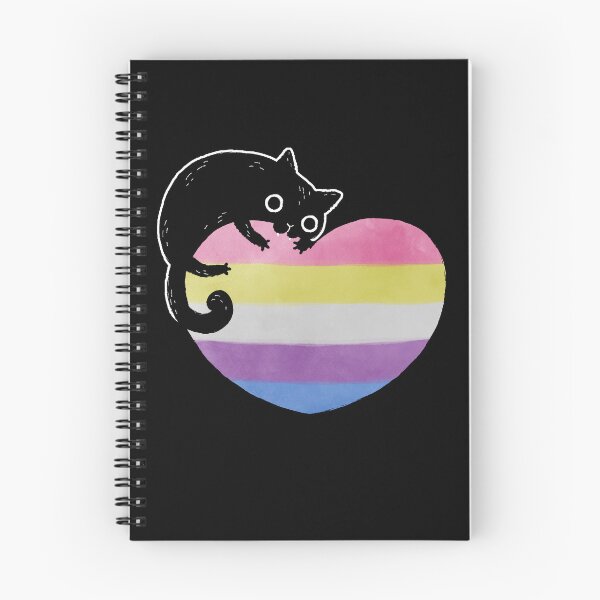 Item preview, Bigender Black Cat Heart LGBT Pride Flag designed and sold by Clara Hollins.