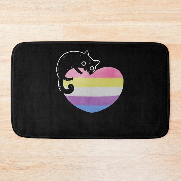 Item preview, Bigender Black Cat Heart LGBT Pride Flag designed and sold by Clara Hollins.
