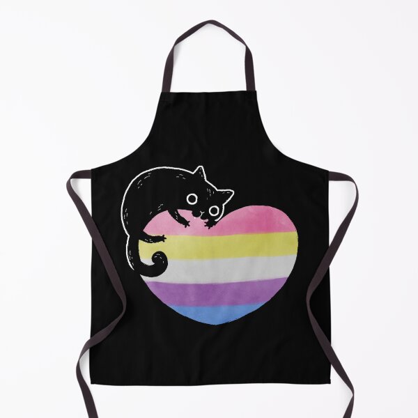 Item preview, Bigender Black Cat Heart LGBT Pride Flag designed and sold by Clara Hollins.