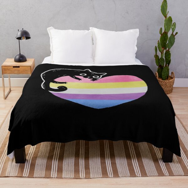 Item preview, Bigender Black Cat Heart LGBT Pride Flag designed and sold by Clara Hollins.