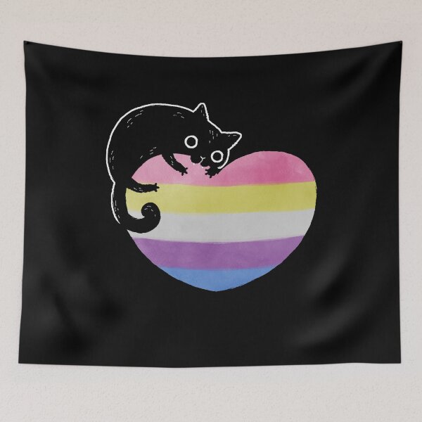 Item preview, Bigender Black Cat Heart LGBT Pride Flag designed and sold by Clara Hollins.