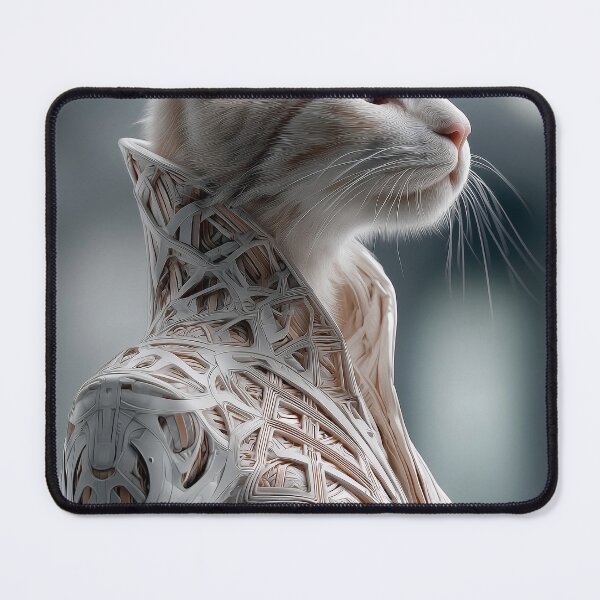 Item preview, Bio-tech Sentry: Orange Tabby Cat in White Sci-Fi Armor designed and sold by Verademacedoart.