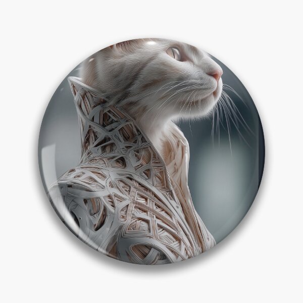 Item preview, Bio-tech Sentry: Orange Tabby Cat in White Sci-Fi Armor designed and sold by Verademacedoart.