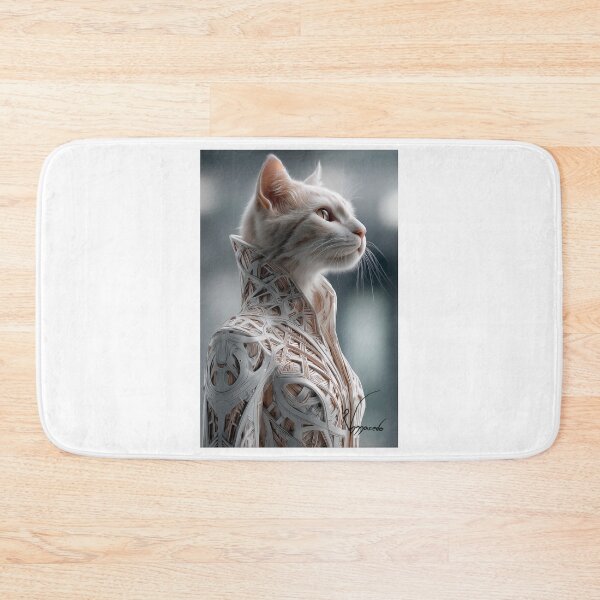 Item preview, Bio-tech Sentry: Orange Tabby Cat in White Sci-Fi Armor designed and sold by Verademacedoart.