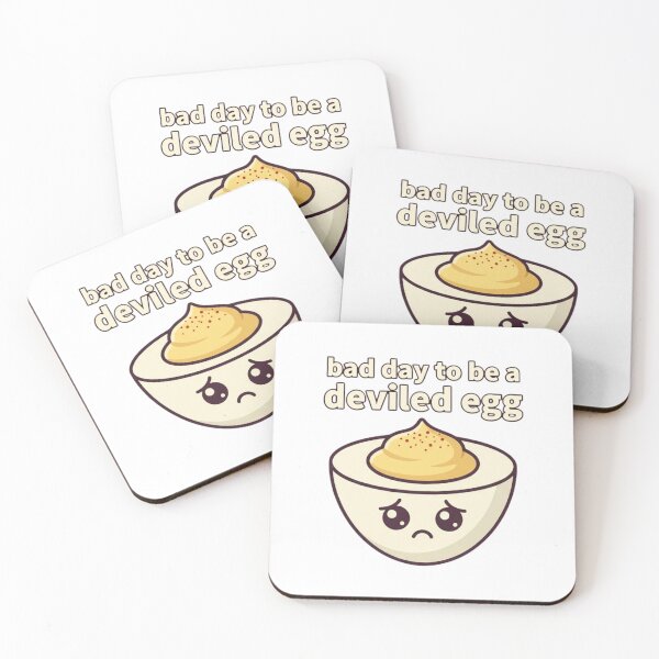 Item preview, Bad Day To Be A Deviled Egg Funny Food Mascot designed and sold by chattsuede.