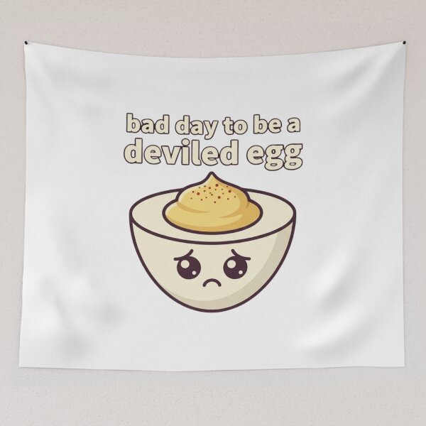 Item preview, Bad Day To Be A Deviled Egg Funny Food Mascot designed and sold by chattsuede.