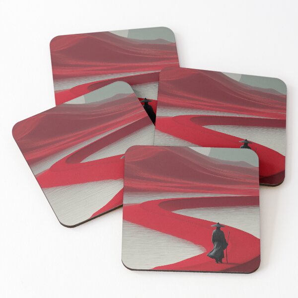 Artikelvorschau, Minimalistische Wuxia-Landschaft in roter Tinte entworfen und verkauft von R&B Art and design.