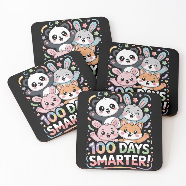 Item preview, 100 Days Smarter - Cute Panda Bunny Rabbit Fox Animals designed and sold by DarylWelsh2024.