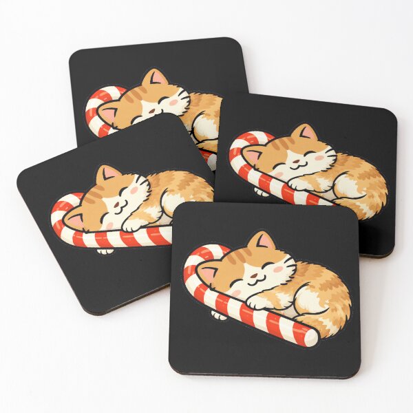 Item preview, Cute Candy Cane Cat Sleeping | Funny Christmas Cat designed and sold by Shtex.